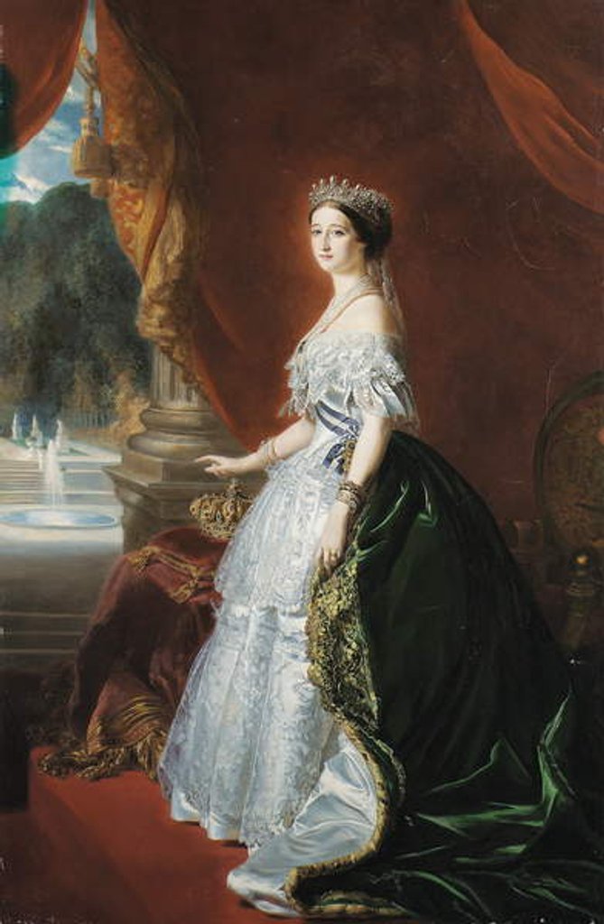 Detail of Full-length portrait of Empress Eugénie by Franz Xaver Winterhalter