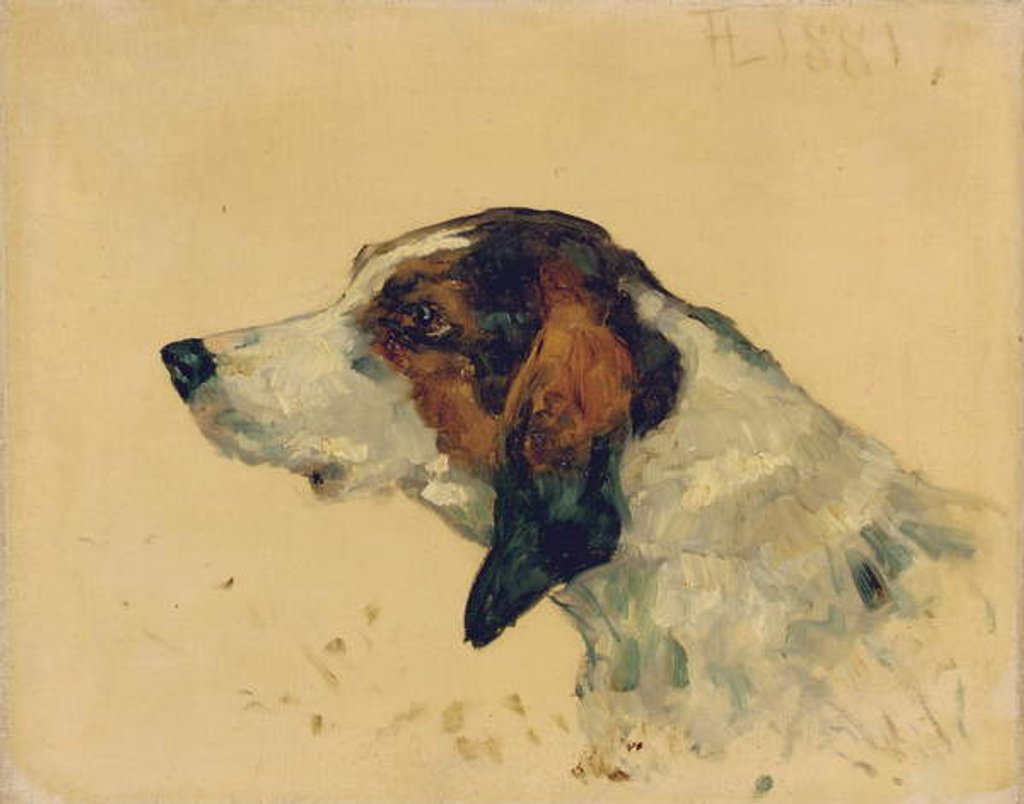Detail of Chien de chasse, 1881 by Henri de Toulouse-Lautrec