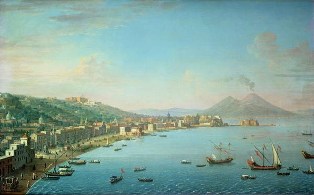 Detail of Naples from the Bay, with Mt. Vesuvius in the Background by Antonio Joli