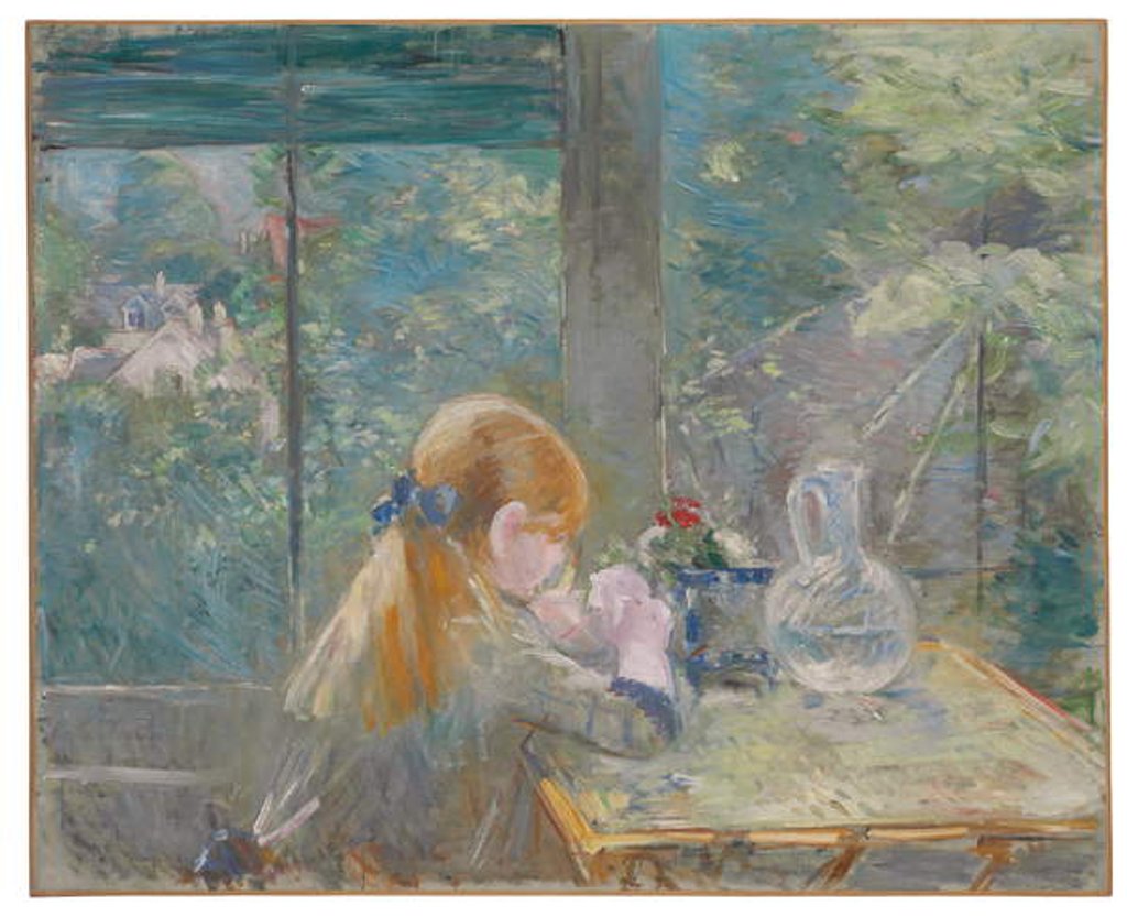 Detail of Dans la véranda, 1884 by Berthe Morisot