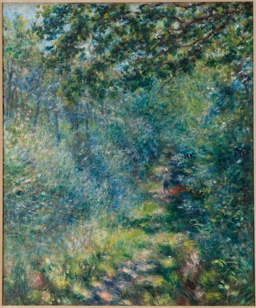 Detail of Trail in the woods, c.1874-77 by Pierre Auguste Renoir