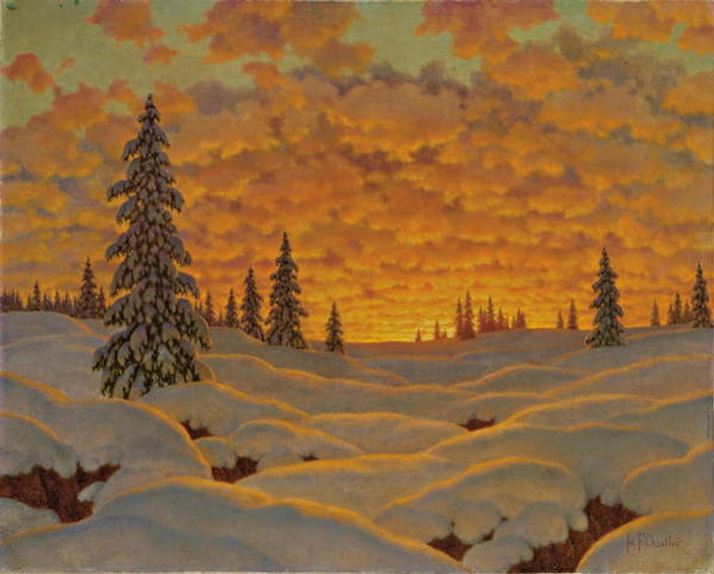 Detail of Sunset in Finland by Ivan Fedorovich Choultse