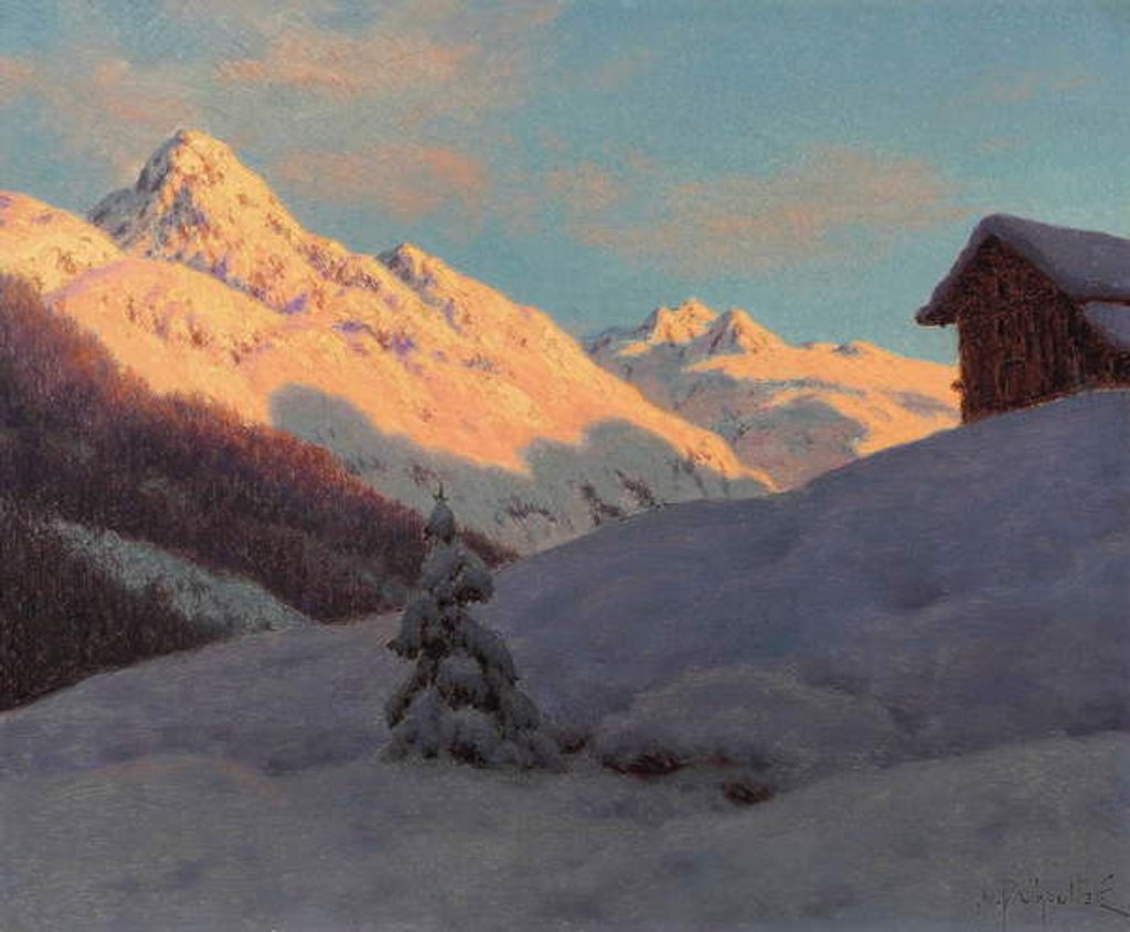 Detail of Peaks in the Engadine by Ivan Fedorovich Choultse