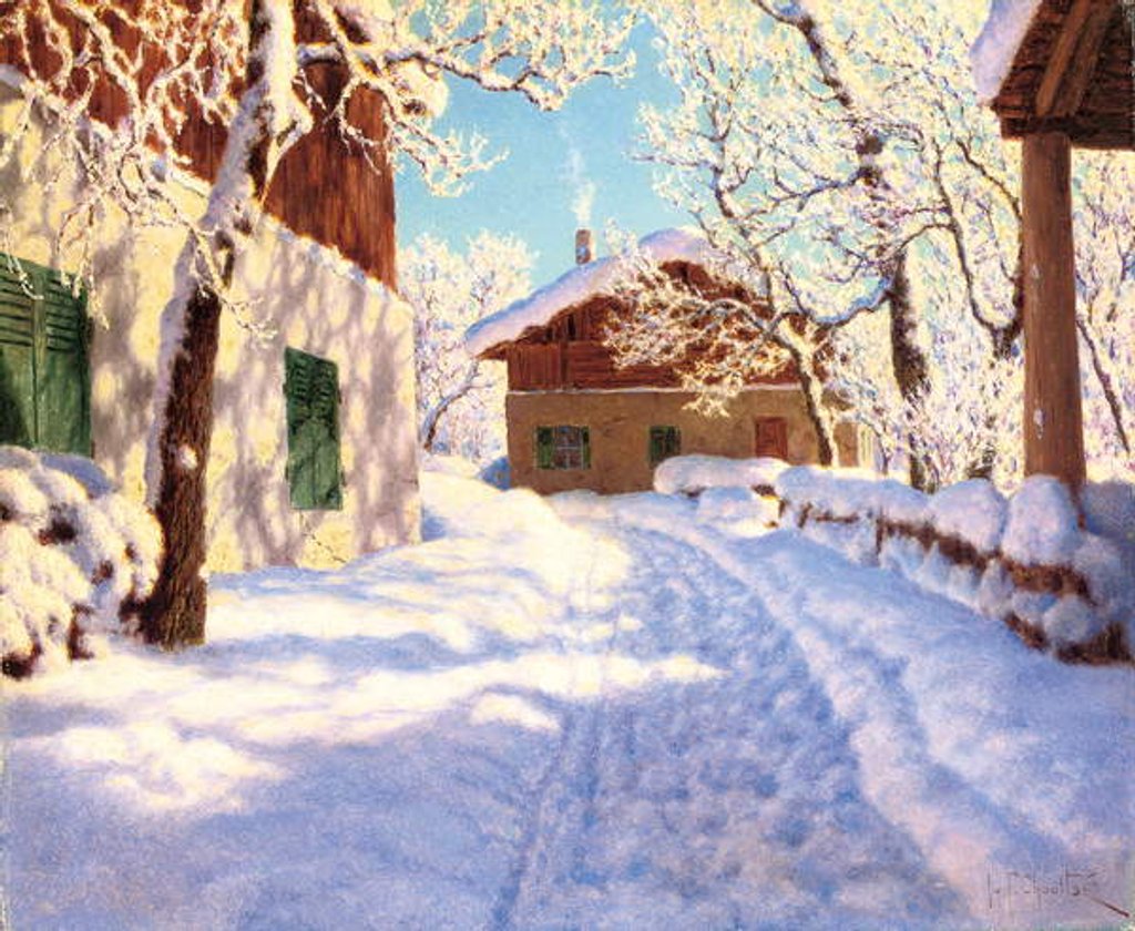 Detail of First snow by Ivan Fedorovich Choultse