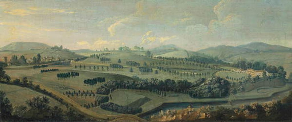 Detail of A view of Gisburne Park, Yorkshire, and the park by Robert Griffier
