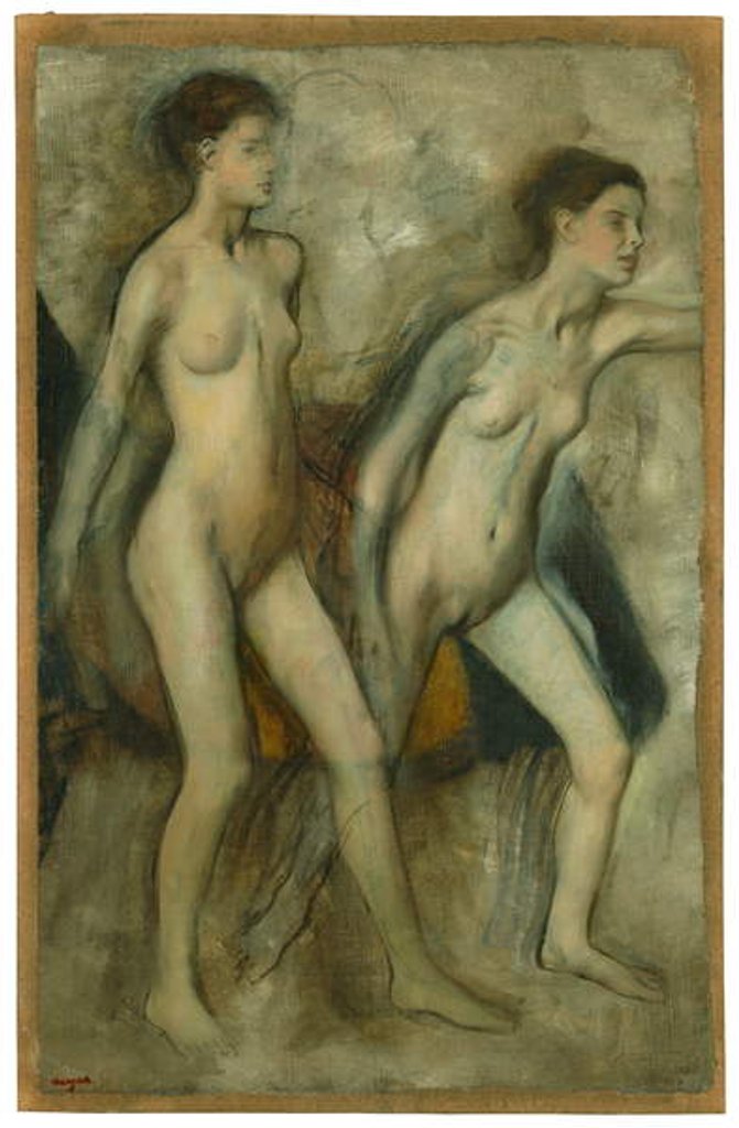 Detail of Young Spartan girls provoking boys, 1860 by Edgar Degas