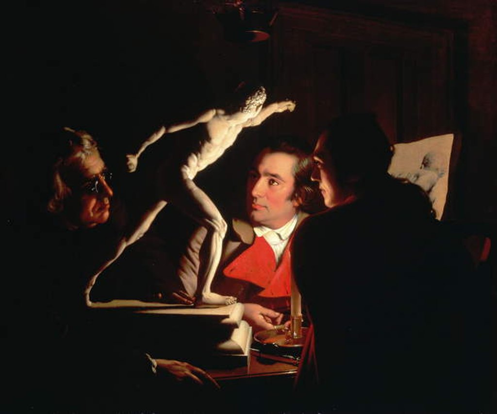 Detail of Three Persons Viewing the Gladiator by Candlelight, c.1764-65 by Joseph Wright of Derby
