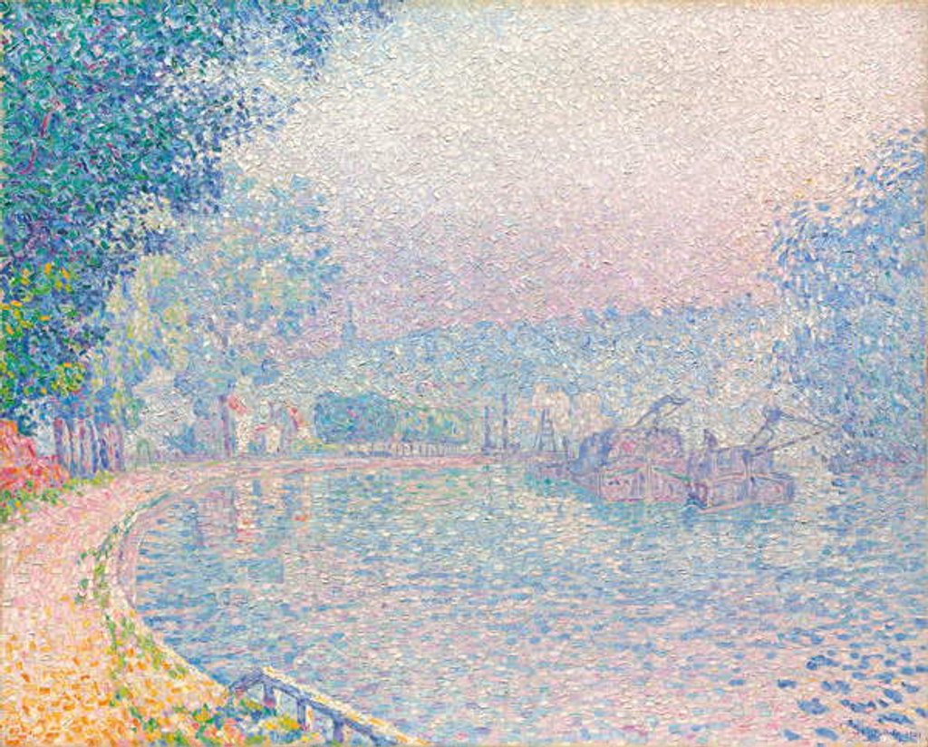 Detail of Samois, La Berge, matin, 1901 by Paul Signac