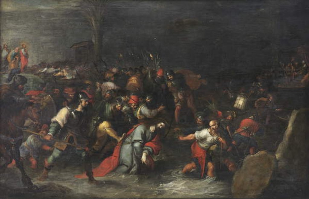 Detail of Christ being dragged through the brook Cedron after his arrest by Frans II the Younger