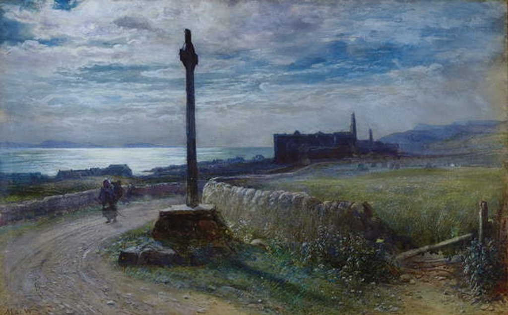 Detail of Traveler on a coastal path by John MacWhirter