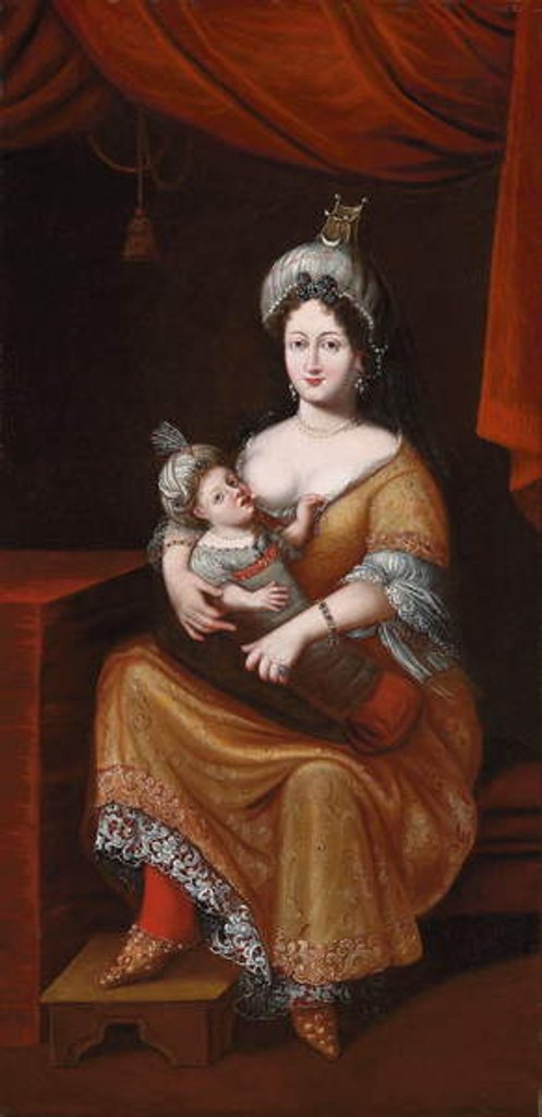 Detail of Kösem Sultan and her son, the future Sultan Murad IV or Sultan Ibrahim, second quarter 17th century by Franz & Gemminger Hans Herrmann