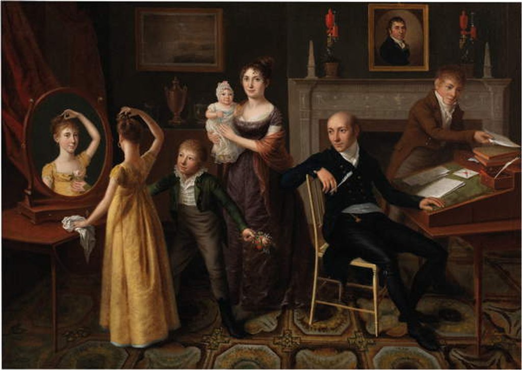 Detail of Family Group in a New York Interior, 1807 by Francois-Joseph Bourgoin