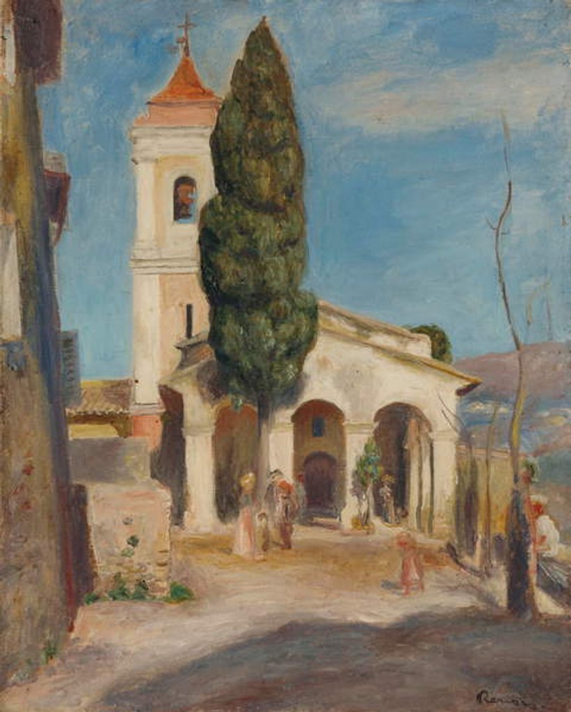Detail of La Chapelle Notre-Dame de Protection au Haut-de-Cagnes, 1905 by Pierre Auguste Renoir