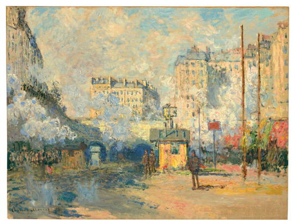 Detail of Exterior of Saint-Lazare station, sunlight effect, 1877 by Claude Monet