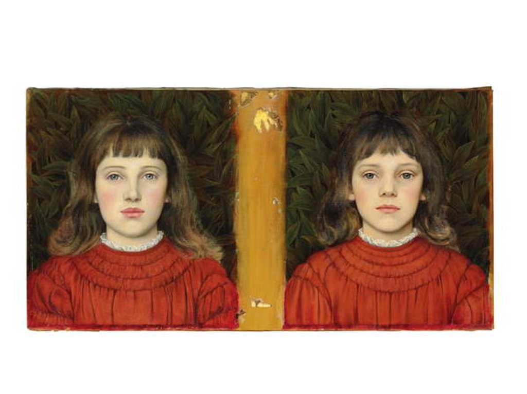Detail of Portraits of Alice Mildred and Winifred Julia Spencer Stanhope, 1884 by Evelyn De Morgan