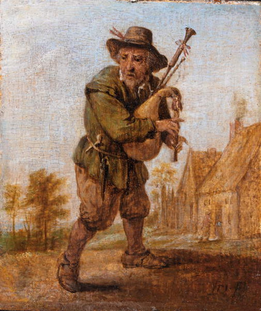 Detail of A bagpipe player by David the Younger (studio of) Teniers