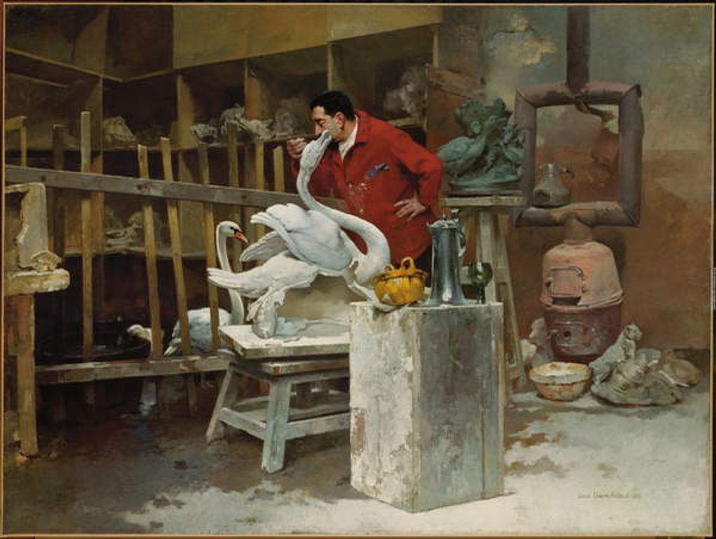 Detail of The Animal Sculptor, 1894 by Louis Robert Carrier-Belleuse