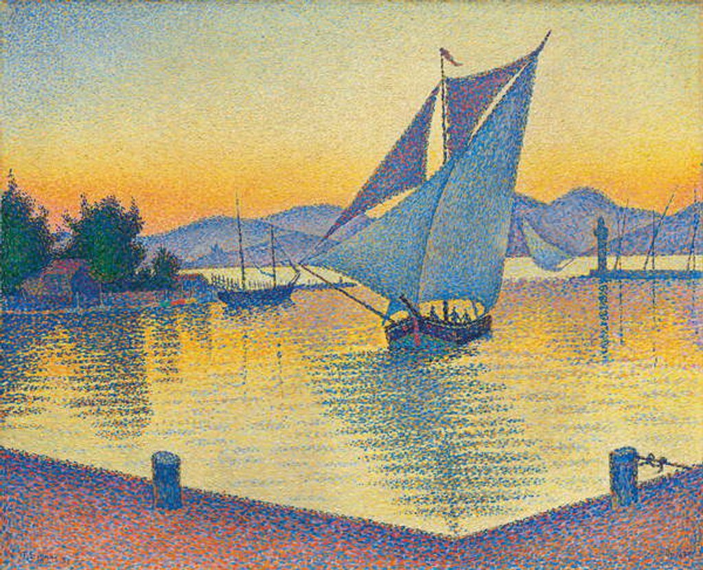 Detail of Le Port au soleil couchant, Opus 236, 1892 by Paul Signac