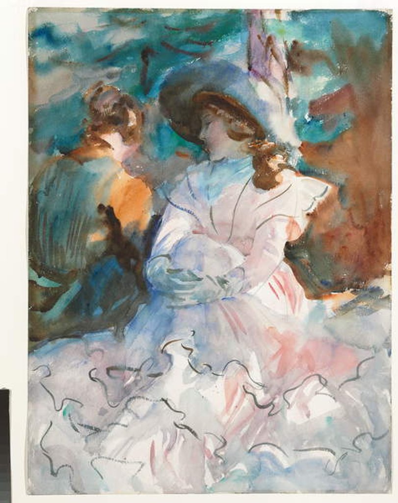 Detail of Ladies in the Shade: Abriès, 1912 by John Singer Sargent