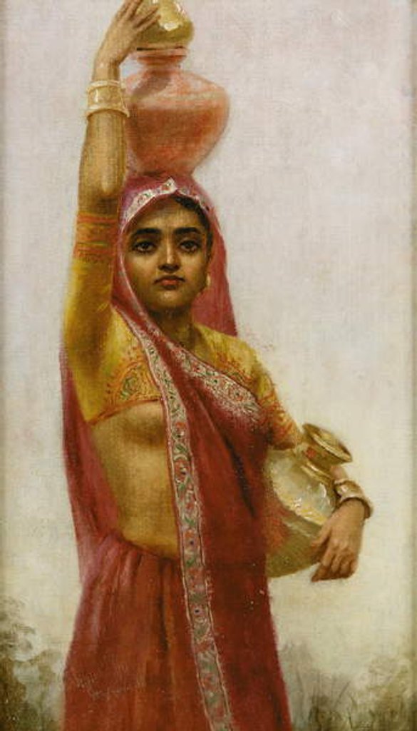 Detail of Village Belle by Raja Ravi Varma
