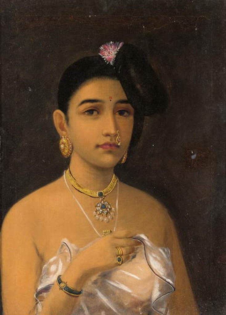 Detail of Maliyali Beauty by Raja Ravi Varma