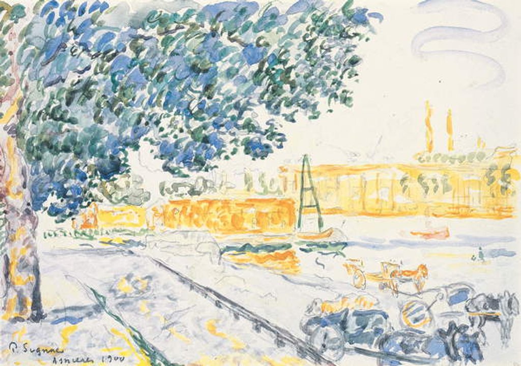 Detail of La Seine à Asnières, 1900 by Paul Signac