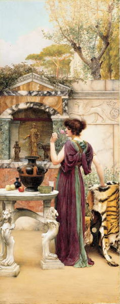 Detail of At the Garden Shrine, Pompeii, 1892 by John William Godward