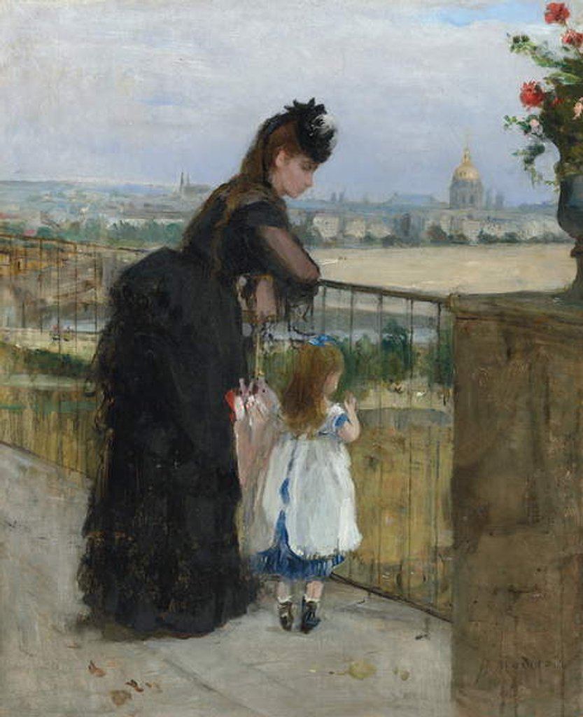 Detail of Woman and child on a balcony, 1872 by Berthe Morisot