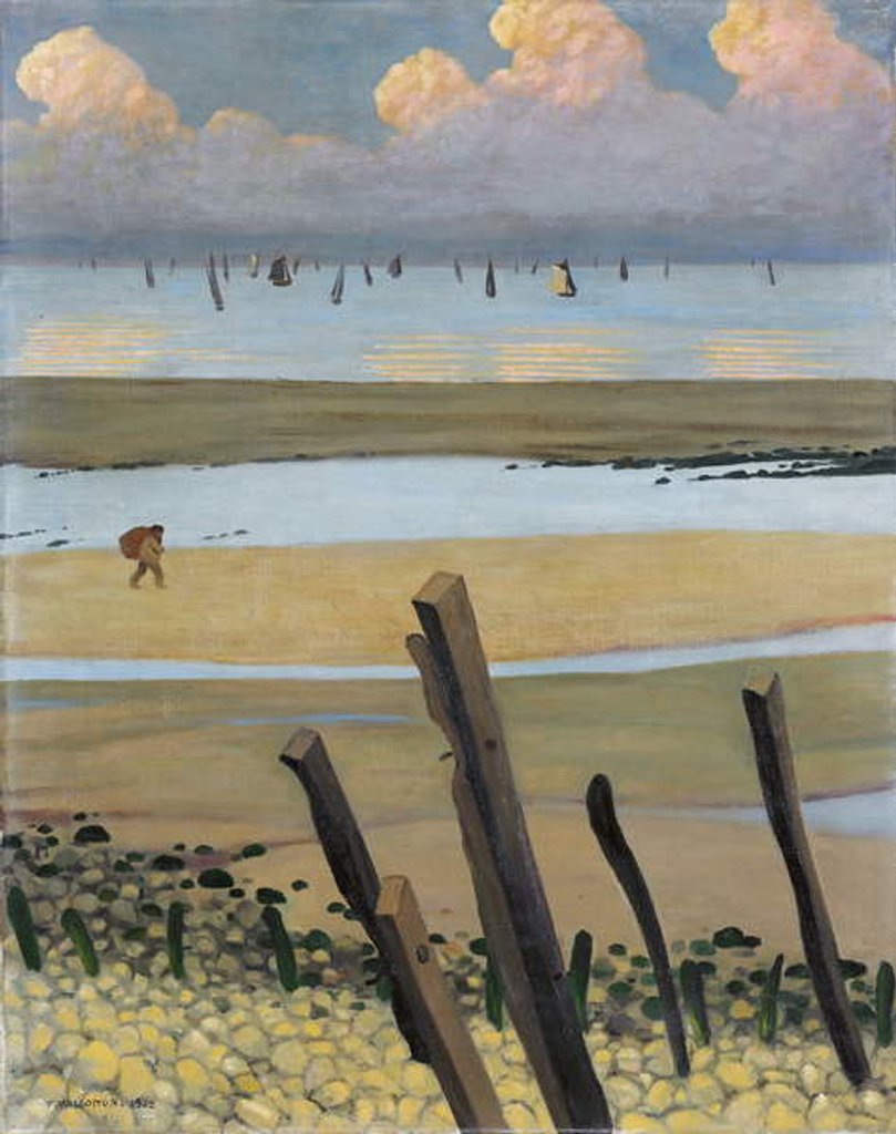 Detail of Low Tide at Villerville, 1922 by Felix Edouard Vallotton