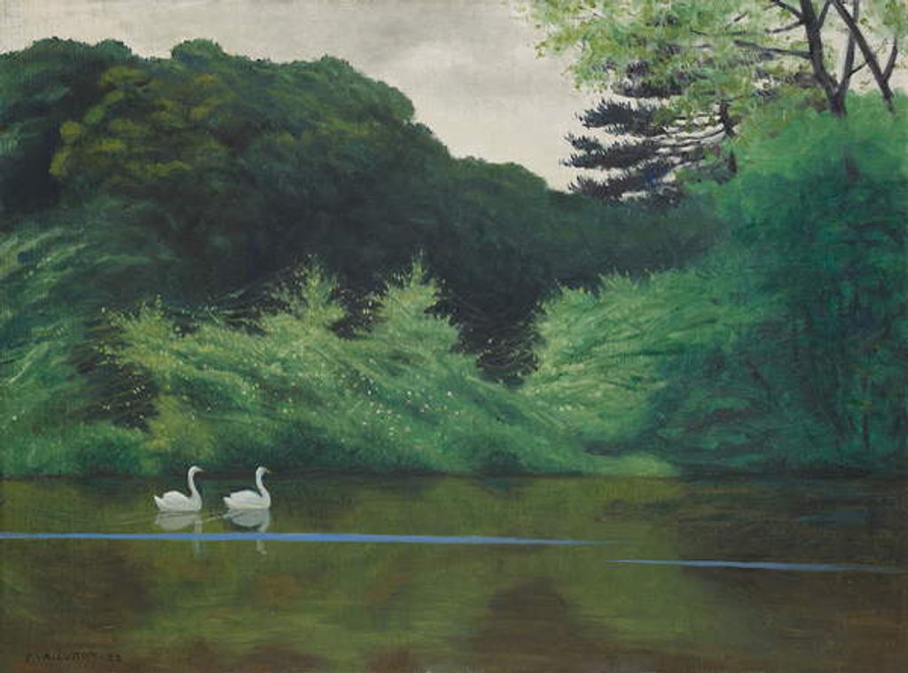 Detail of l'Ile du Lac Saint-James, 1922 by Felix Edouard Vallotton