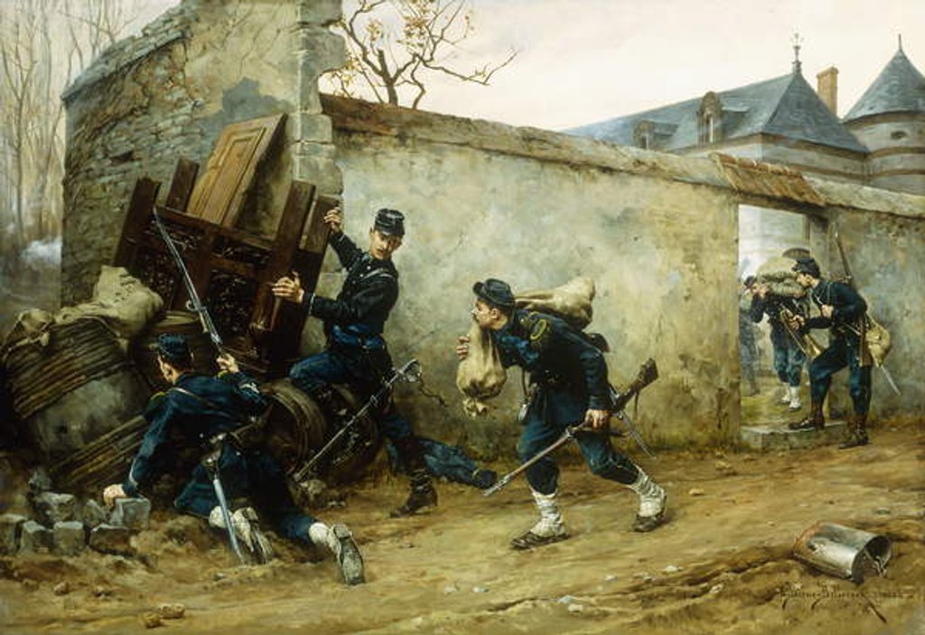Detail of A Surprise Attack, 1888 by Etienne Prosper Berne-Bellecour