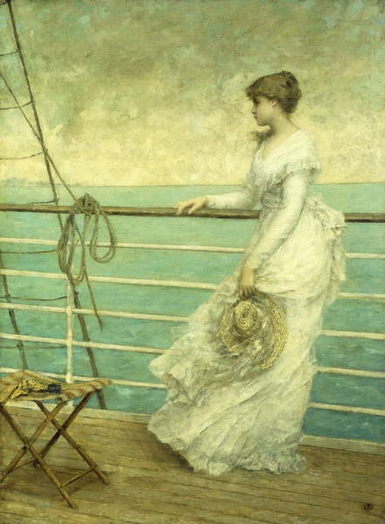 Detail of Lady on the Deck of a Ship by French School