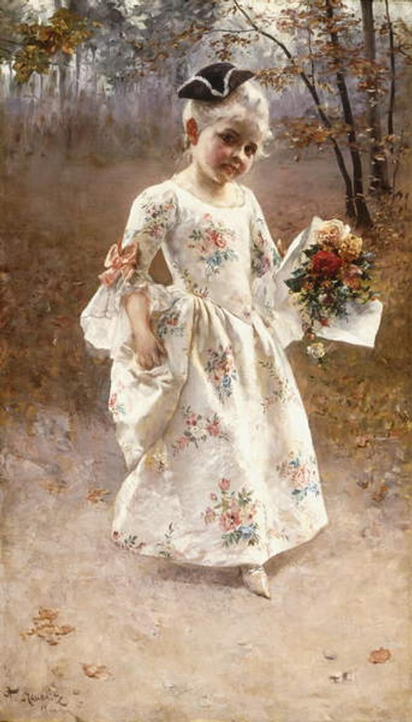 Detail of The Little Flower Girl by Albert Raudnitz
