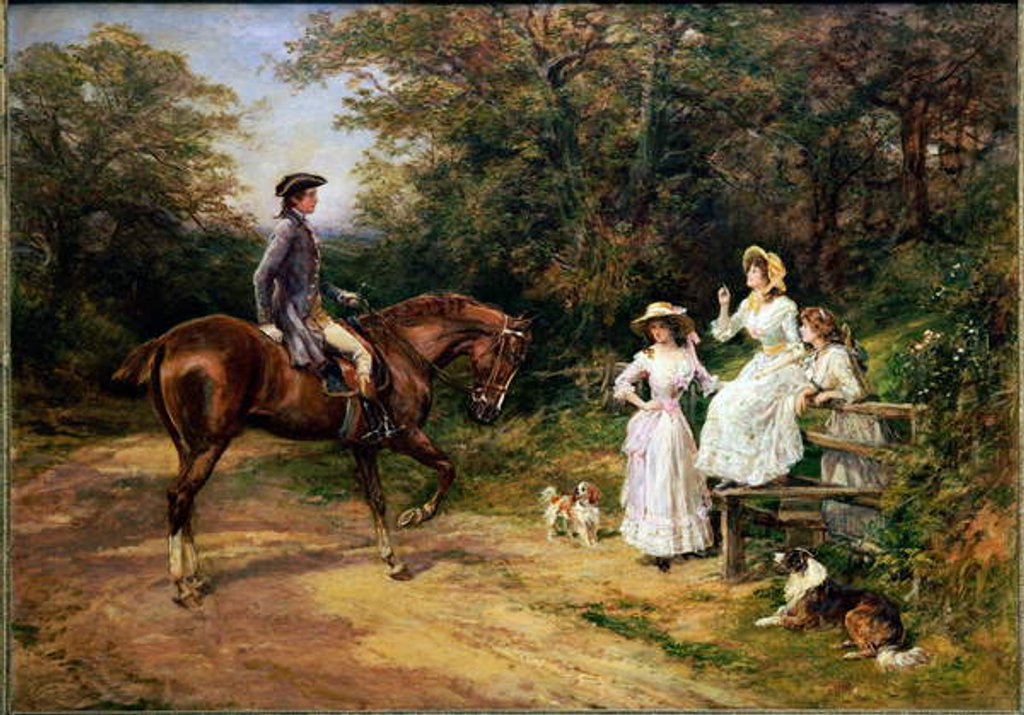 Detail of A Meeting By A Stile by Heywood Hardy