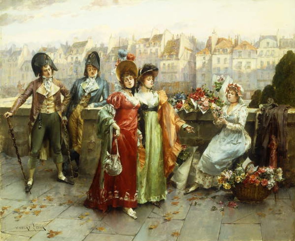 Detail of Flirtation by Henri-Victor Lesur