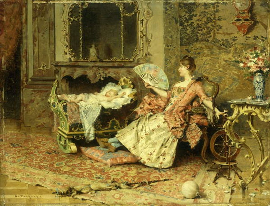 Detail of Watching the Baby by Edouard Toudouze