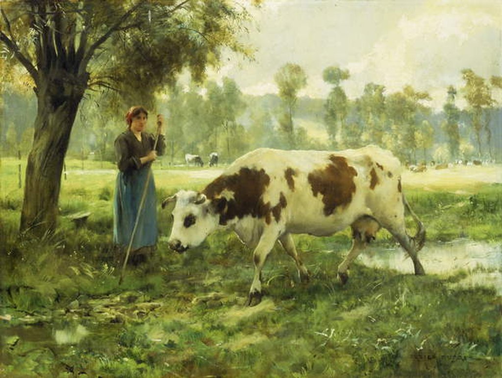 Detail of Cows at Pasture by Julien Dupre