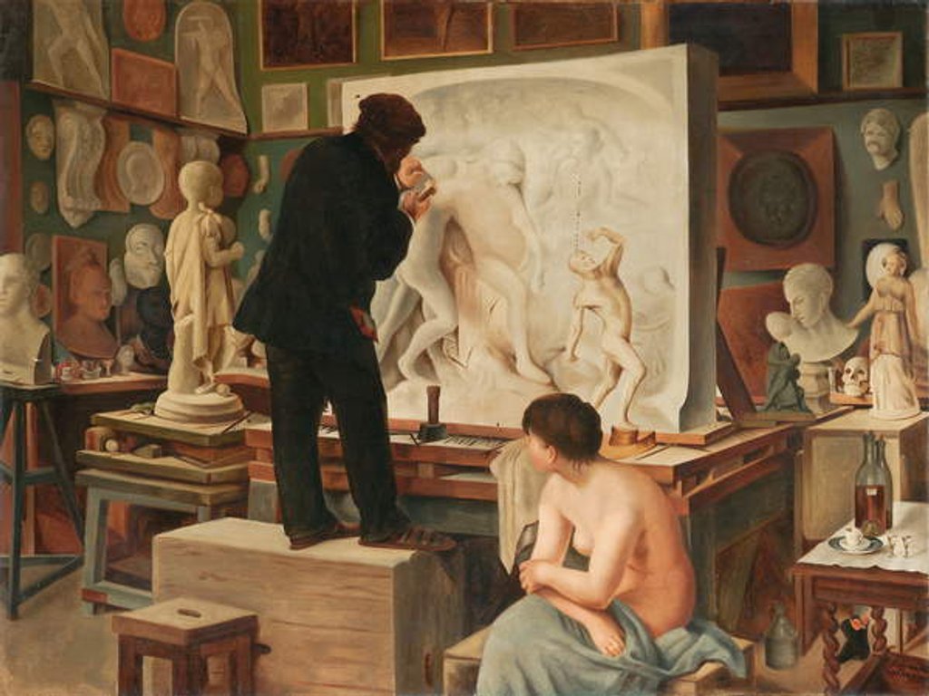 Detail of My Father's Studio by Edouard-Joseph Dantan
