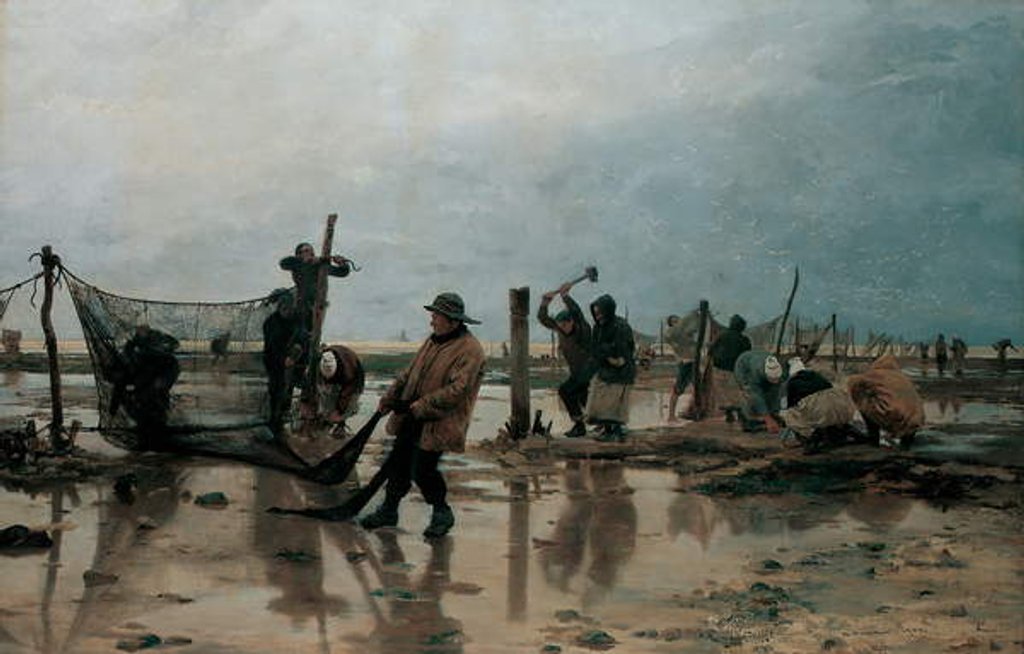 Detail of Fastening the Nets, 1885 by Edouard-Joseph Dantan