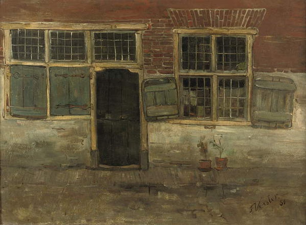 Detail of Little Houses, Leiden, 1881 by Floris Verster
