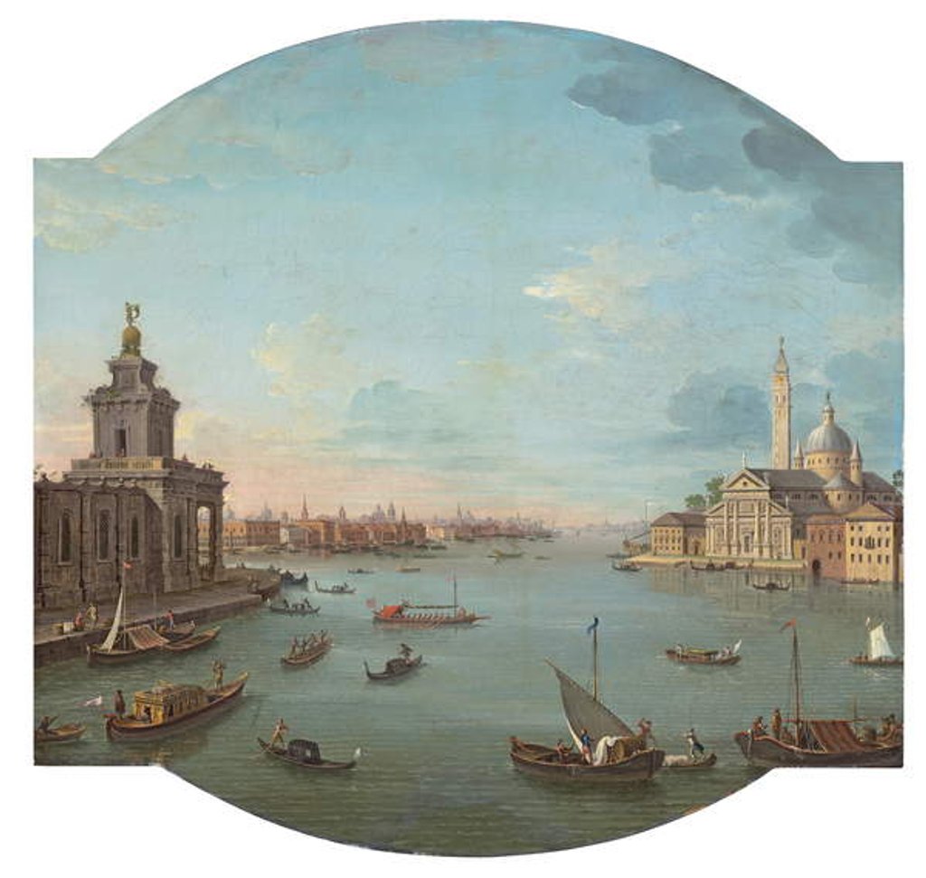 Detail of View of San Giorgio Maggiore, Venice, with the Punta della Dogana in the foreground by Antonio Joli