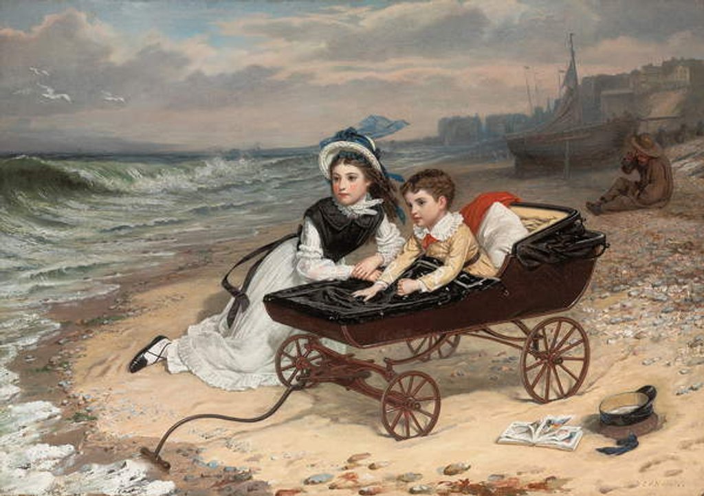 Detail of What Are The Wild Waves Saying? by Charles Wynne Nicholls