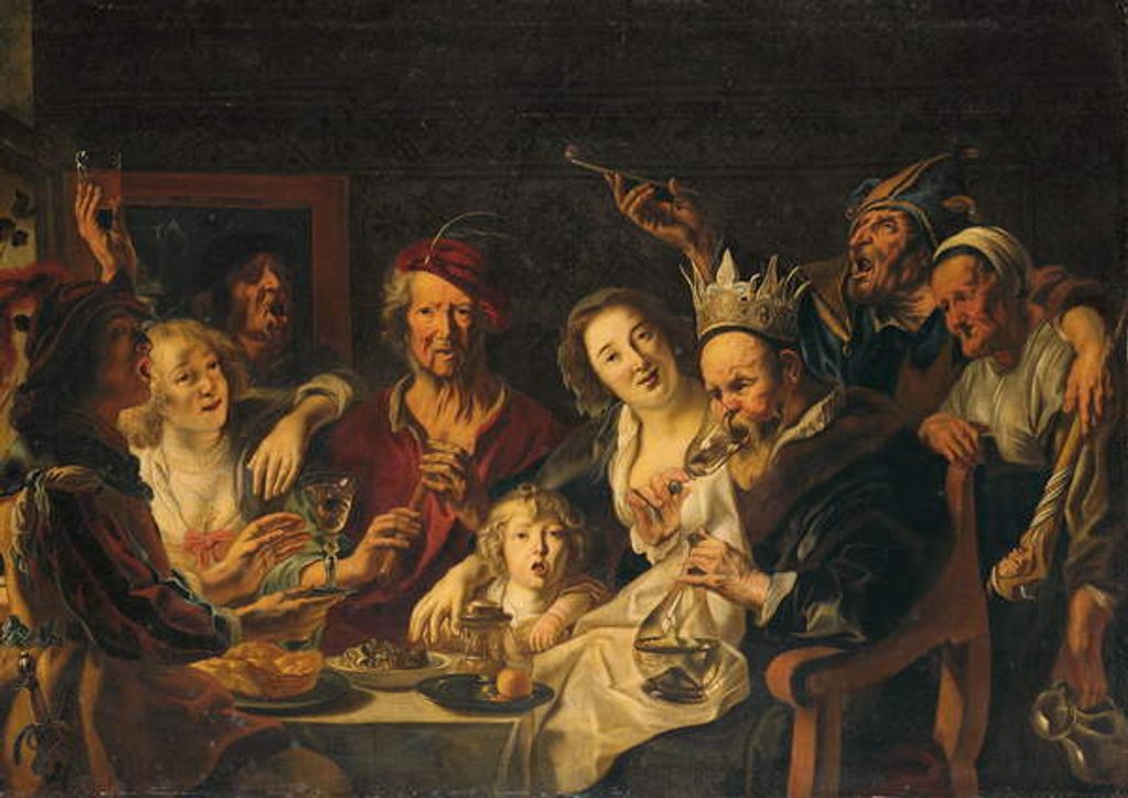 Detail of The King Drinks by Jacob (studio of) Jordaens