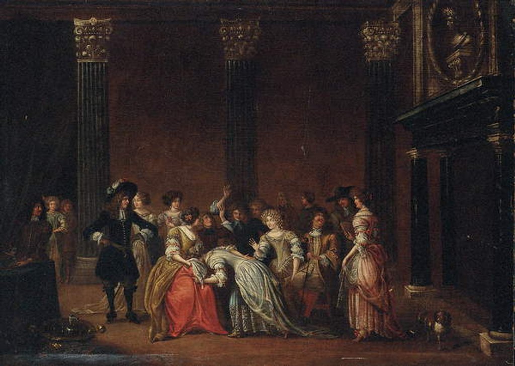 Detail of La Main Chaude by Hieronymus (circle of) Janssens