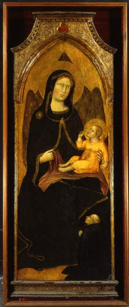 Detail of Madonna and Child with donor, panel from the high altar of SS. Domenico e Giacomo, Bevagna, 1416 by Benedetto di Bindo