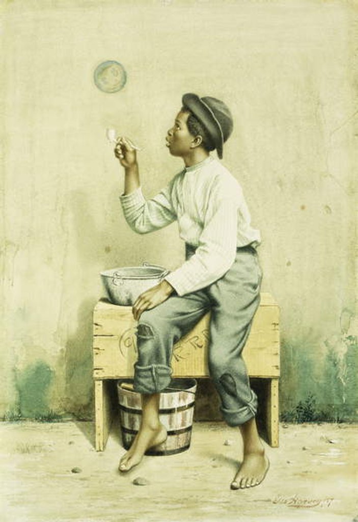 Detail of Black Boy Blowing Bubbles, 1887 by George Harvey