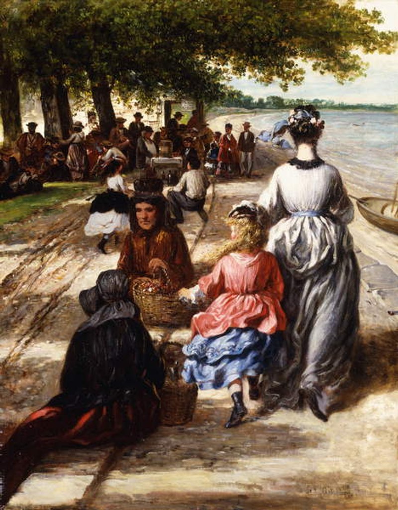 Detail of Near the Beach, Gloucester, 1877 by William E. Winner
