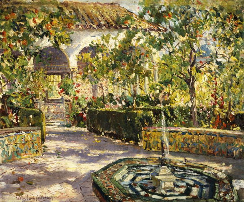 Detail of Alcazar Gardens, Seville by Colin Campbell Cooper