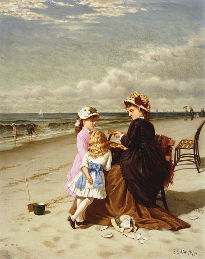Detail of At the Seashore, 1881 by Samuel S. Carr