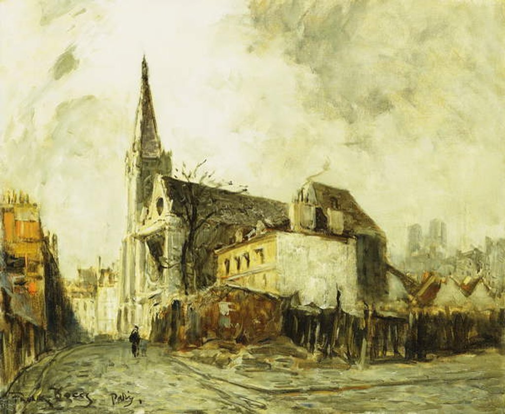 Detail of Cathedral in Paris by Frank Myers Boggs